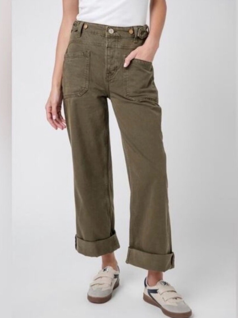 We The Free Palmer Baggy Jeans in Army Green